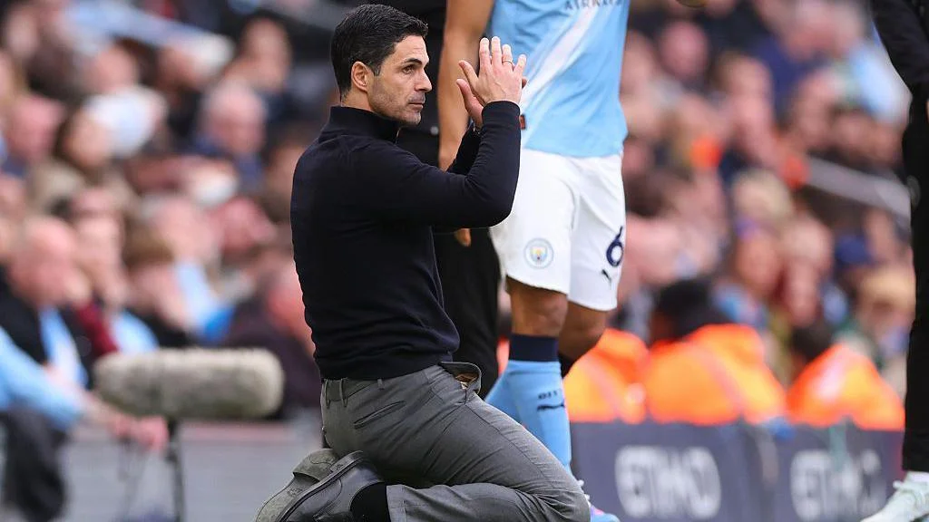 Mikel Arteta on touchline